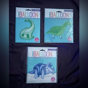 Lot Of 3 Brand New Dinosaur Birthday/Party Balloons